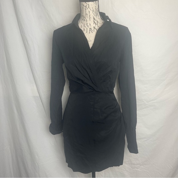 AQUA Collared Faux Wrap Dress - NWT - Size Small - Picture 3 of 7